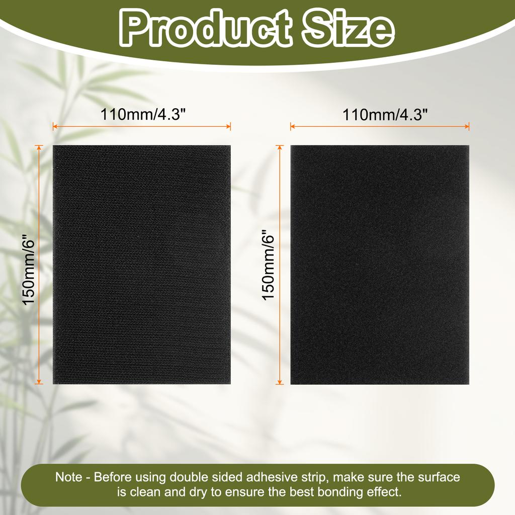 Strong Self-Adhesive Hook and Loop Fastener Tape Rectangle Nylon Sticker Adhesive Tape For Home Office Car DIY Craft Black