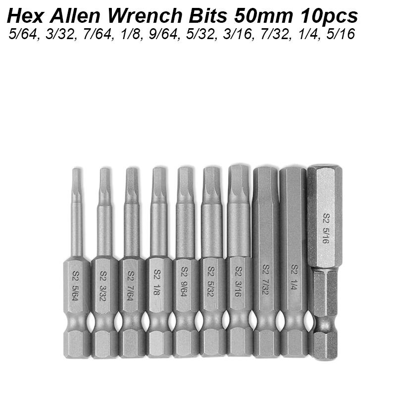 Hex Allen Wrench Bit Set Metric Imperial SAE Screwdriver Electric Power Drill Adapter Driver Key Socket Security Magnetic Tip