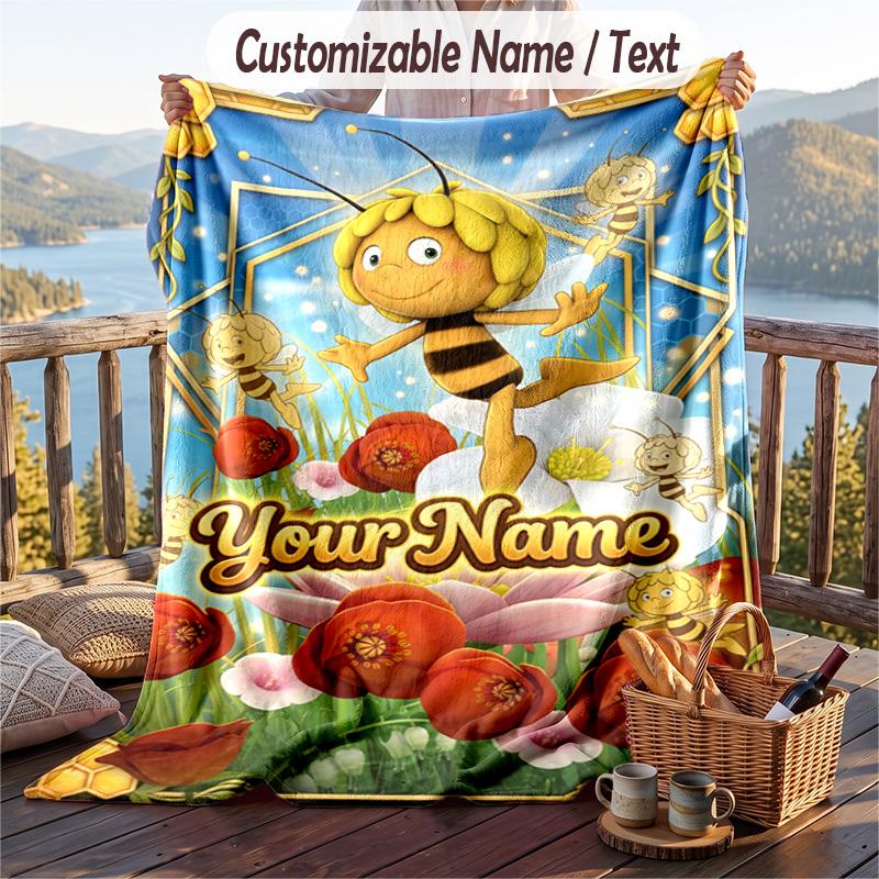 Bing Bunny Flanelldecke, Personalisierter Wunschtext, Weiche Warme Plüschdecke Als Geschenk