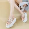 Fashion High Quality 8cm Synthetic Platform Wedge Flats Shoes Chunky Sneaker Casual Bling Leather Comfy High Brand Spring Autumn Shoes