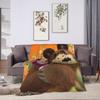 Morbida Coperta da Viaggio Cartone Animato M-Masha e Orso Coperta Plaid Flanella Copriletto per Arredamento Casa Motivo Copri Divano Letto