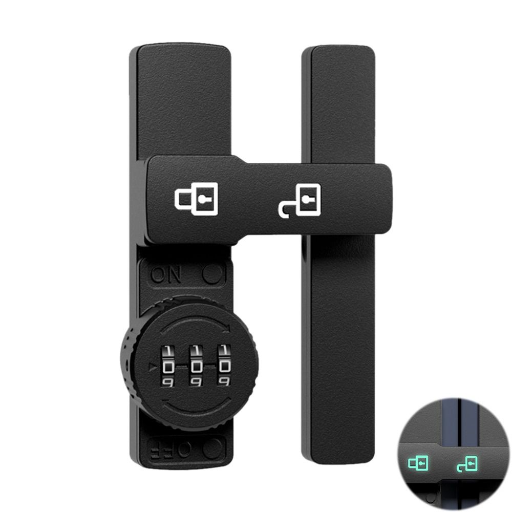 

Anti-theft Security Door Buckle 3 Digit Password Door Window Latch High Quality Barn Door Lock luminous black