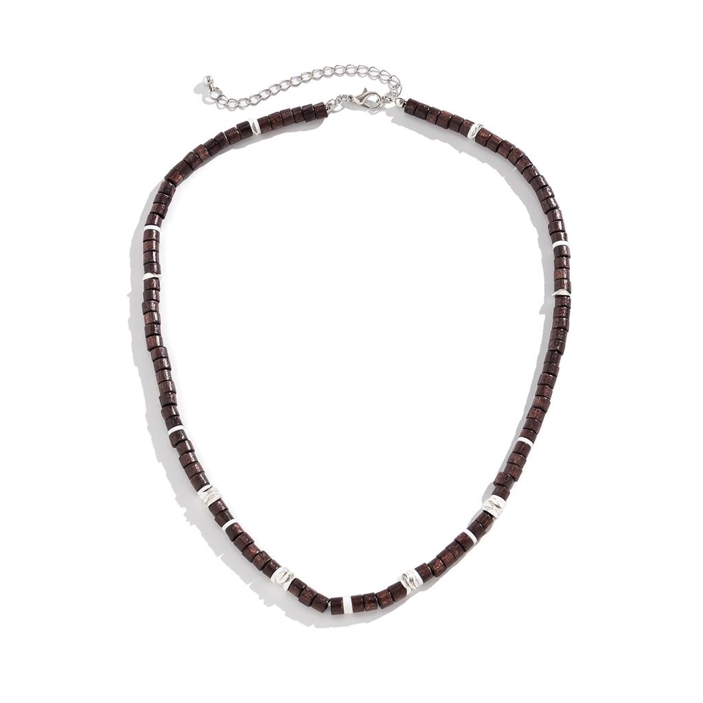 Small Wood Beads Short Choker Necklace for Men Trendy Beaded Chain Collar On the Neck 2026 Fashion Jewelry Accessories Male Gift