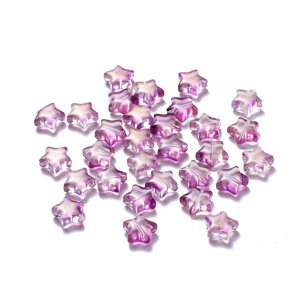 30Pcs 8/9mm AB Color Five-pointed Star Beads Czech Glass Loose Spacer Beads for Jewelry Making Hairpin Handmade DIY Accessories
