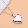 Ornaments Blank Glossy Openable Heart Shaped Photo Frame Photo Box Pendant Necklace