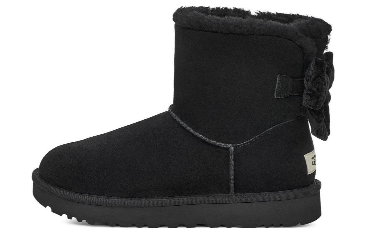 UGG Mini Bailey Bow Crushed Velvet Boot Black Women s 1138172-BLK 37