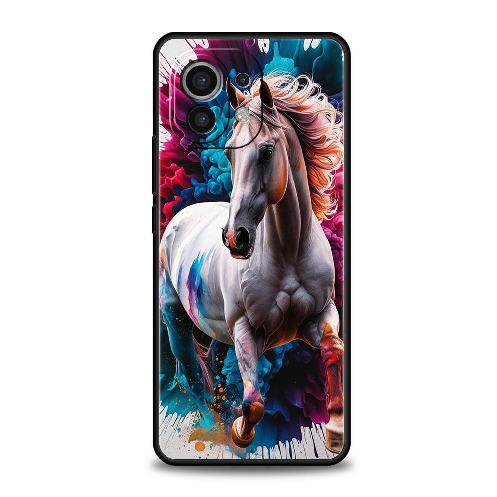 Coque de téléphone pour Xiaomi Mi 17 15 14 13 12 11 Ultra 15T 14T 13T 12T 11T Pro Lite 5G TPU Souple Capas Cheval Animal Fundas Capas