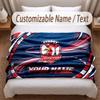 Sydney Roosters Printed Flannel Blanket Custom Name Text Soft Warm Throw For Bedroom Holiday Gift