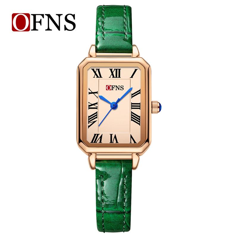 OFNS Women's Retro Roman Numeral Quartz Watch - Square Waterproof Wristwatch for Female Students