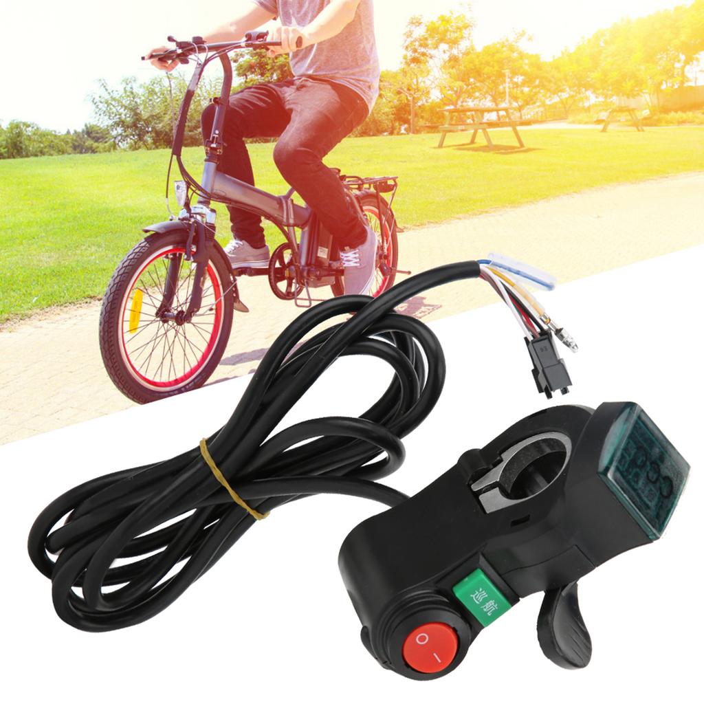 Red Screen Thumb Cruising and Switch Electric Bicycle Bike Throttle Grip Accessory Black