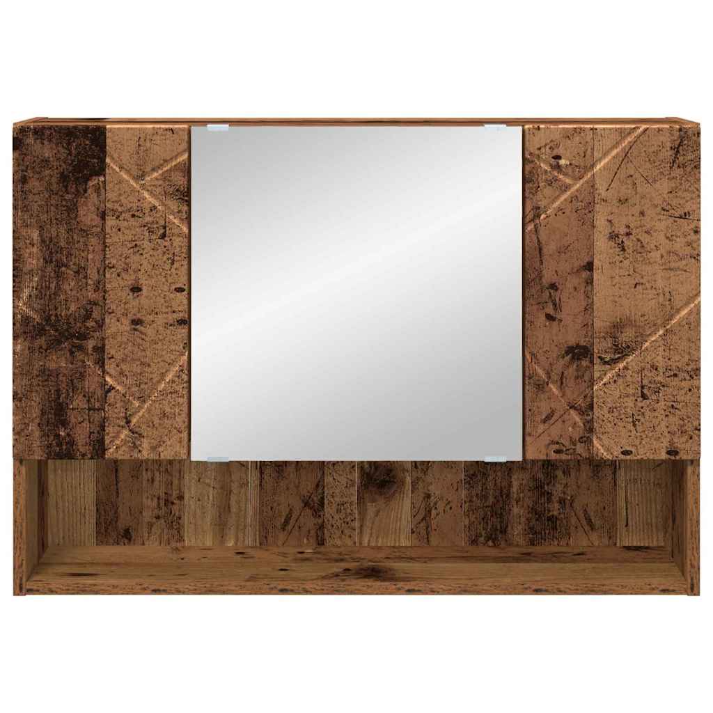 Mirror Cabinet with Door Reclaimed Wood 80 x 17 x 55 cm Engineered Wood