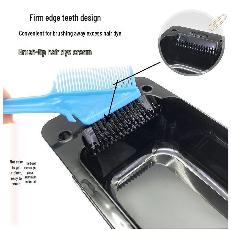 Eco-Friendly Black Hair Dyeing Bowl - Square Salon-Quality Mixing Tool for Color Paste
