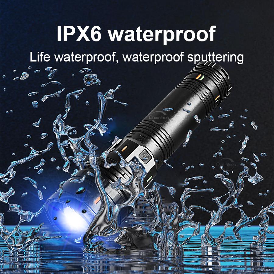 680000LM Most Powerful LED Flashlight Strong Light 2000M Torch Light Type-c Rechargeable LED Flashlights Camping Fishing Lamp