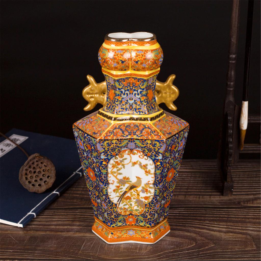 Exquisitedly Jingdezhen Ceramic Vase Antique Type Desk Ornament for Home Decoration and Office Display Height 25-26cm