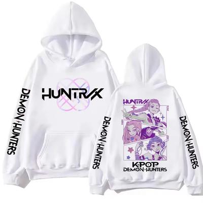 Lato 2025 Anime K-Pop Łowcy Demonów Bluza z Kapturem Harajuku Hip Hop Pulowerowe Topy Bluza UNISEX Odzież Sportowa Alfabet Trendy Modowe