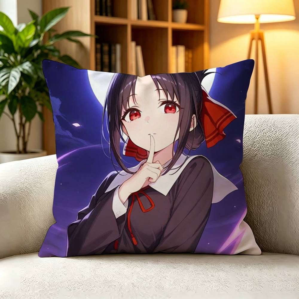 K-Kaguya-sama Love is War Kaguya Shinomiya Pillow Case Square Double-Sided Sofa Cushion Cover Bedroom Bedside Pillow