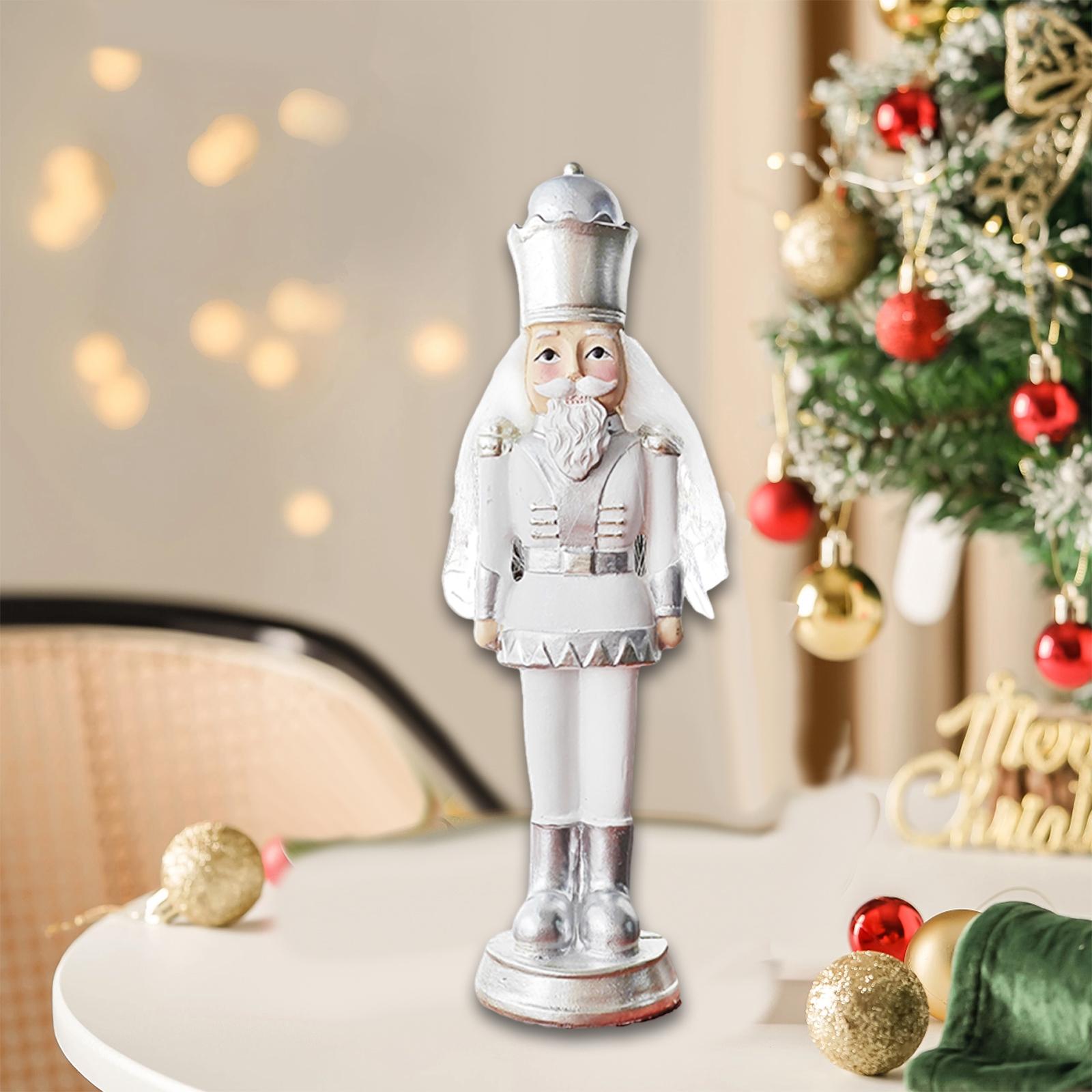 

Nutcracker Statue, Nutcracker Figurine, Resin Desk Ornament, Nutcracker Sculpture for Office Cabinet Home Decoration Festival білий