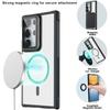 For Samsung Galaxy S26 Ultra Magnetic Case Clear Back Cover with Lens Cover Kickstand