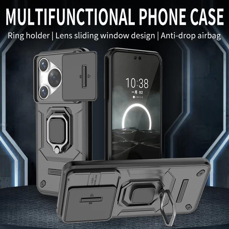 Nové nárazuvzdorné pouzdro Armor pro Huawei Pura 70 Ultra P70 Pro Ochranný kryt Prsten Magnetický držák Skořepina Coque Fundas Capa