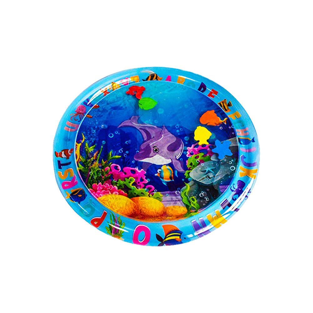 Inflatable Baby Water Mat PVC Marine Animal Water Mat Double Edge Animal Water Mat Foldable for Infants Toddlers for Activity
