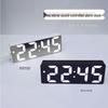 Compact LED Mirror Surface Alarm Clock Silent Night Light Display Desk Clock