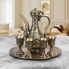 6 Pcs Set Dragon and Phoenix Wine Set Tea Pot Home Party Decorative With 4 Cup Set Coffee Tea Serving Pot With Round Shaped Tray