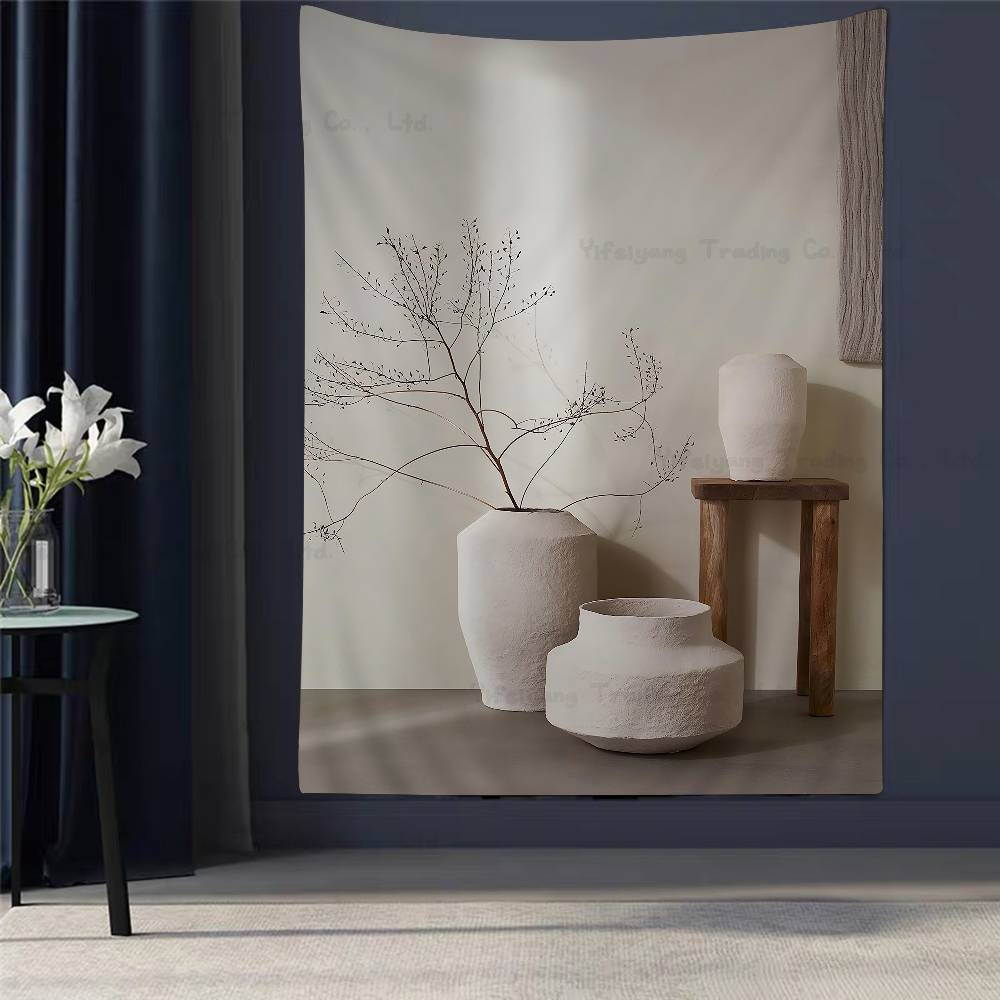 Chic Olive Tree In Vase Canvas Art Hippie Wall Hanging Tapestries For Living Room Home Dorm Decor Art Home Decor