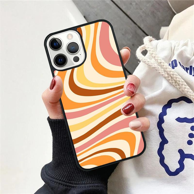 Rainbow 70s Groovy landscape Phone Case For iPhone 17 Air 15 16 Cover 11 13 14 Pro Max 12 Plus Max Fundas