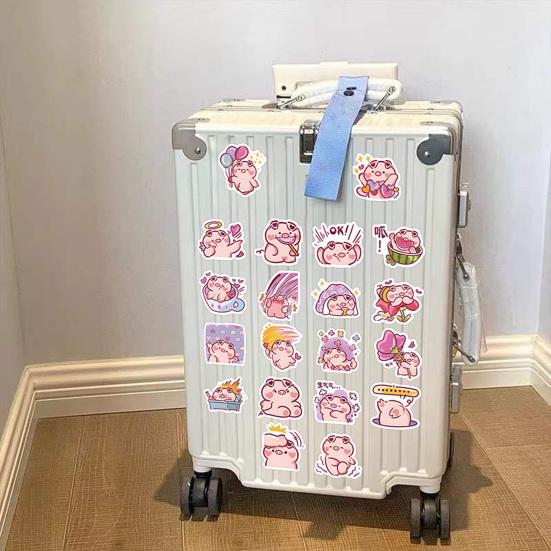 60Pcs Piggy Stickers Waterproof Luggage Lovely Pink Vinyl Pig Decals Pvc Art Removable Motorcycle Skateboard Laptop