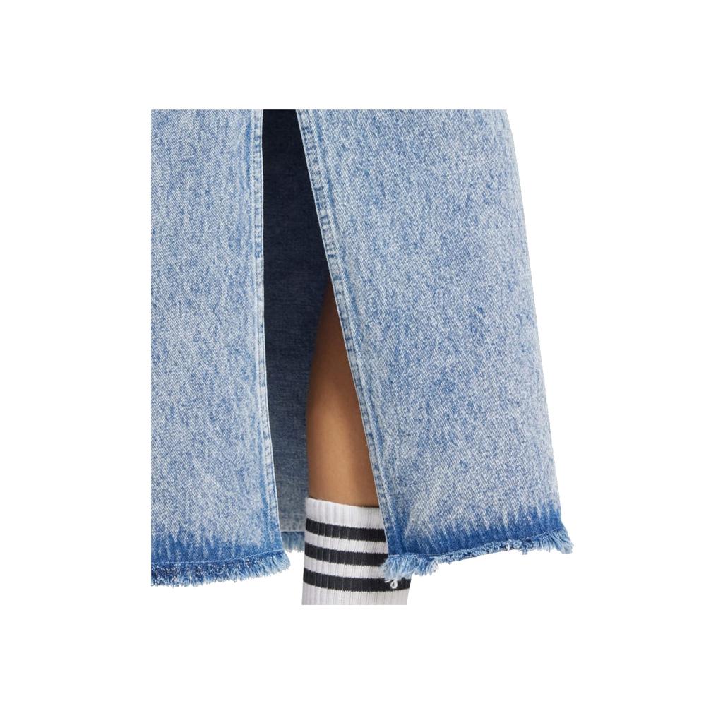 adidas X Ksenia Schneider Lockerer Vintage-Stil Denim Maxirock Damenröcke Hellblau IW5665