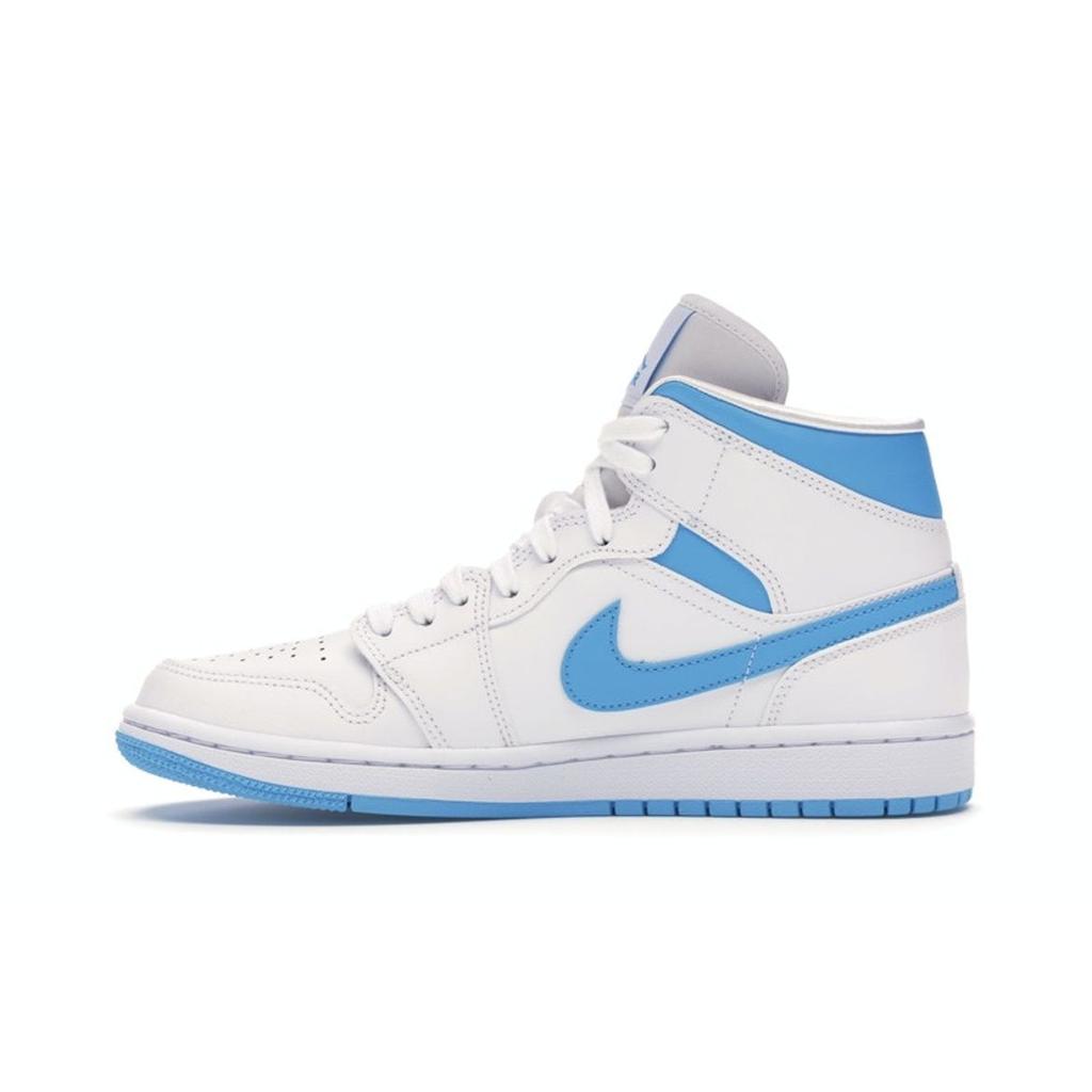 Air Jordan 1 Mid UNC Women Sneakers White Carolina-Blue BQ6472-114