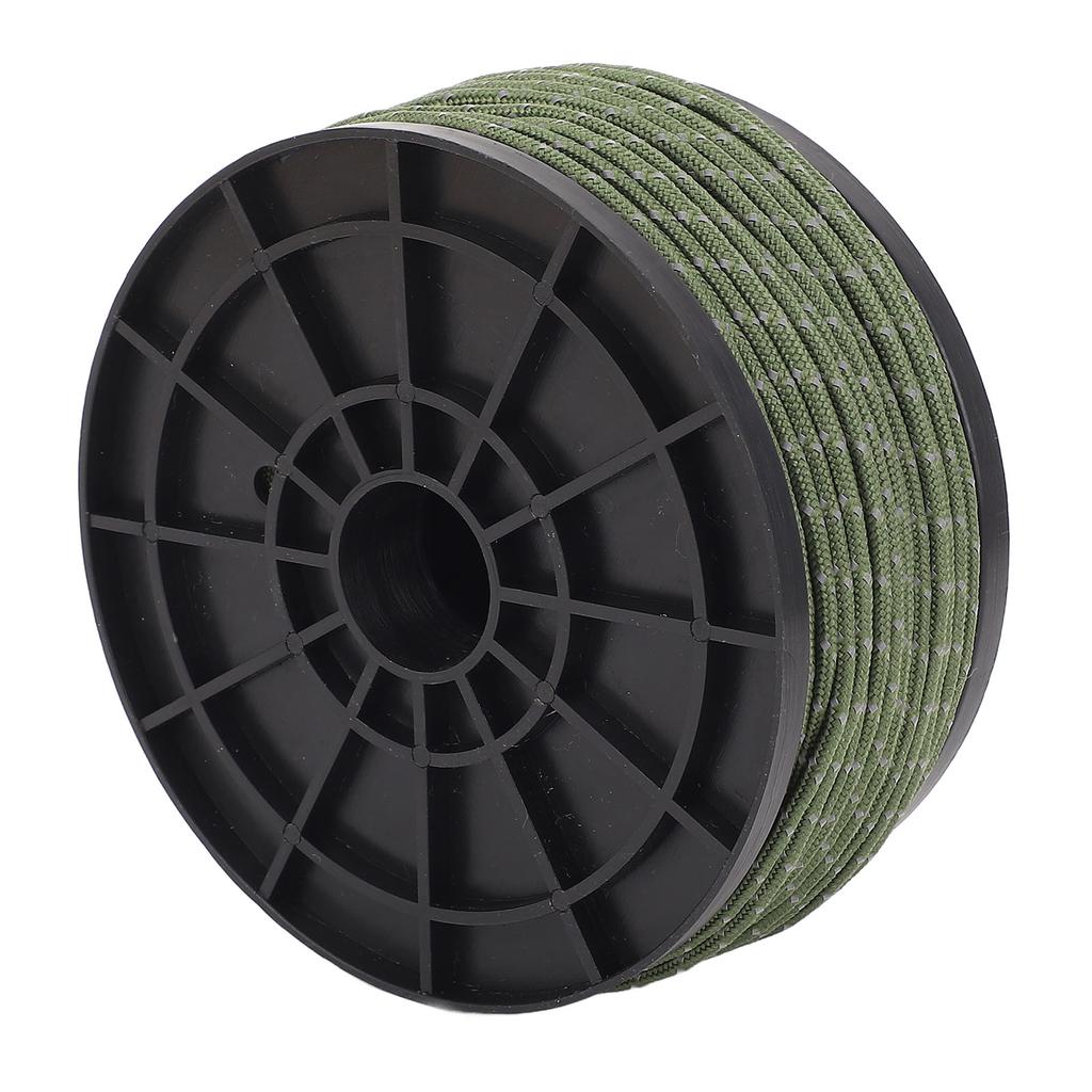 Reflective Paracord Rope 164FT PP 2.5mm Thin Windproof Portable Tent Rope Parachute Cord for Outdoor Camping Hiking OD