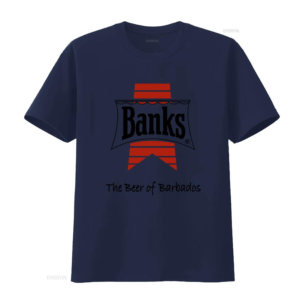 Banks The Beer of Barbados T Shirt Small NWT Logo Chest Large On Back P 40 Vintage Graphic Stretched Stylish Slightly