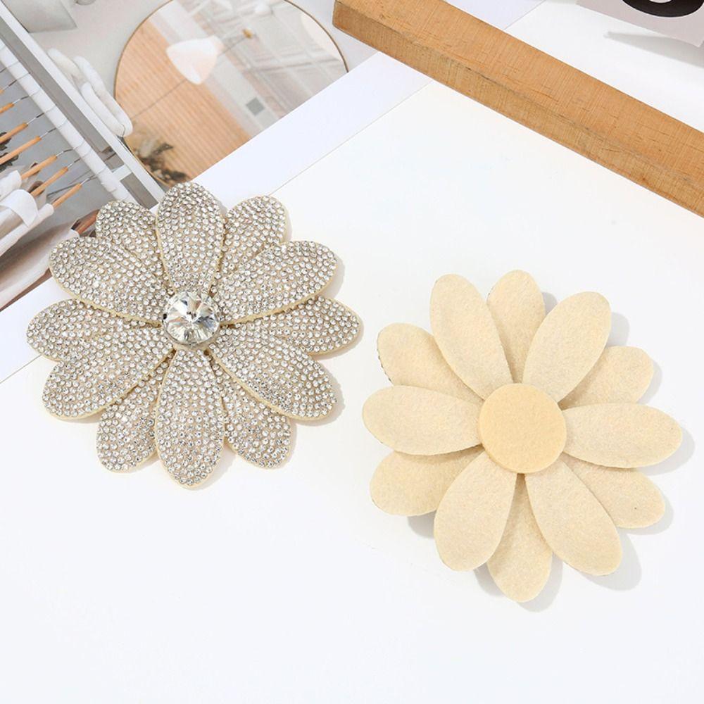 Clothing Embellishment Rhinestone Flower Patches Sew-On Applique for Dress Decoration