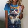New Cat Pattern Women's T Shirt Animal 3D Print Tee Summer Casual O-Neck Short Sleeve T-Shirts Y2k Tops Harajuku Female Clothing