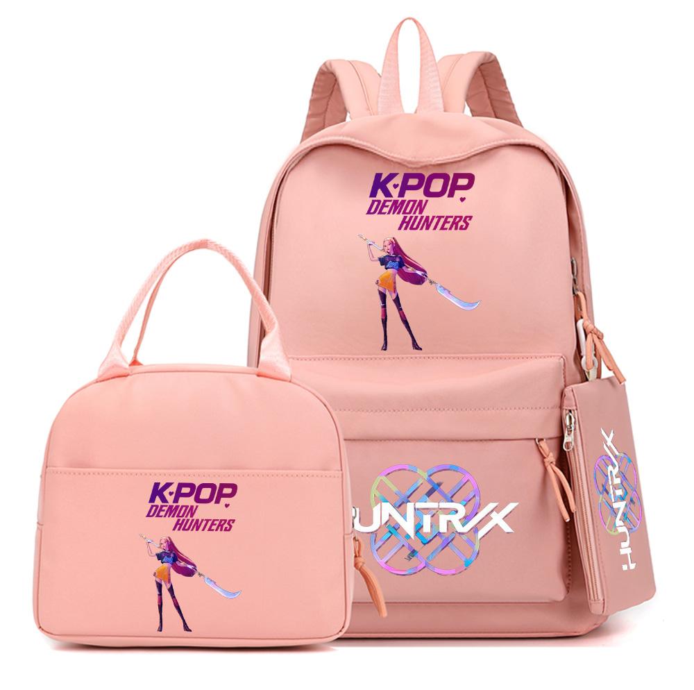 3 Stück/Set Süßer Anime K-Pop Bedruckter Rucksack mit Handtasche Federmäppchen für Teenager Schüler Junge Mädchen Schultasche Bücherrucksack Große Kapazität Reisetasche