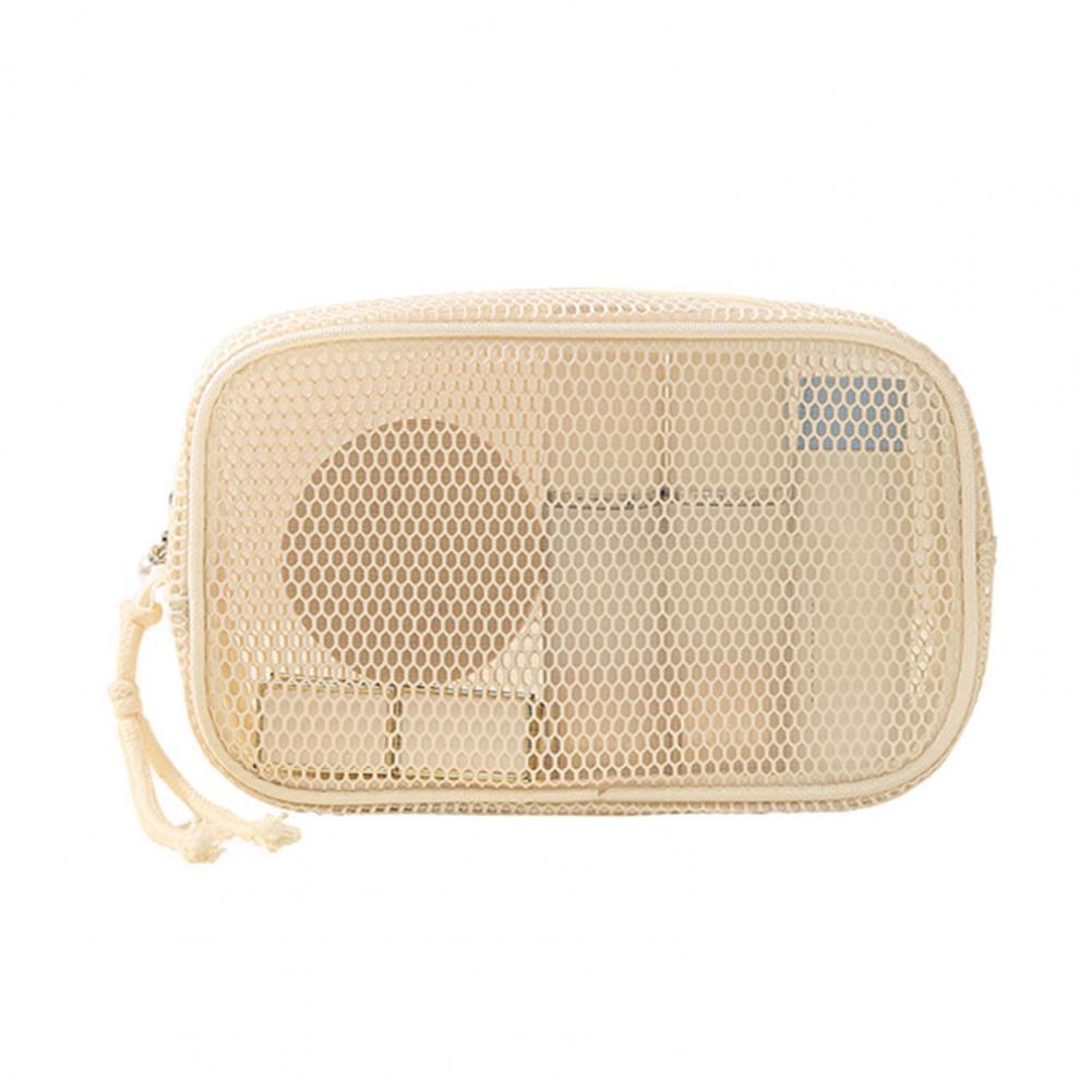 Makeup Pouch Mesh Cosmetic Bag Travel Makeup Organizer Breathable Zippered Toiletry Pouch with Lanyard Portable Storage Pouch