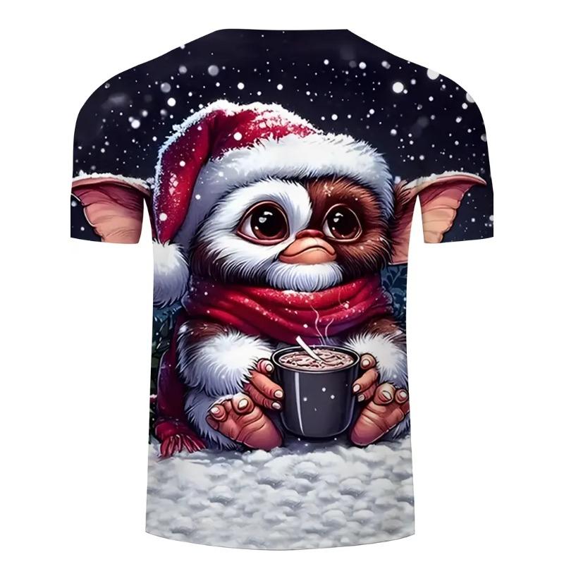 Round Neck 3D Printed Men's T-shirt Casual Summer Super Lightweight Trendy and Versatile Easy To Control Cartoon Pattern T-shirt