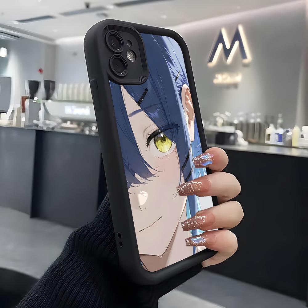 Anime Bocchi The Rock Ryo Yamada Phone Case For IPhone Air 17 Pro Max 16 E 15 14 Pro Max 13 12 11 Mini Plus Soft Silicone Black