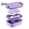 Microwave Safe Meal Prep Containers Double Layer Lunch Box with Sauce Container And Tableware  Leak Proof Stackable Food Multipurpose Kitchen Storage