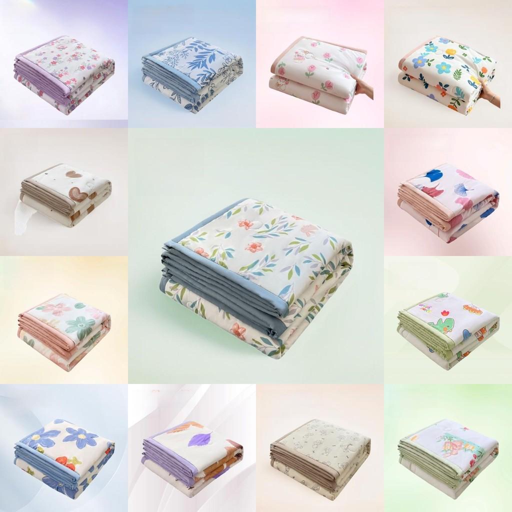Rabbit Printed Flower Washed Cotton Summer Air Conditioner Quilt For Bedroom
