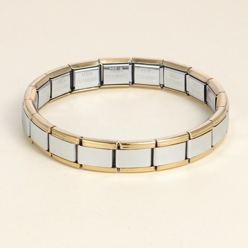 9mm Modular Stainless Steel Bracelet Square Elastic Hand Chain Italian Chain Link Bracelet  Jewelry