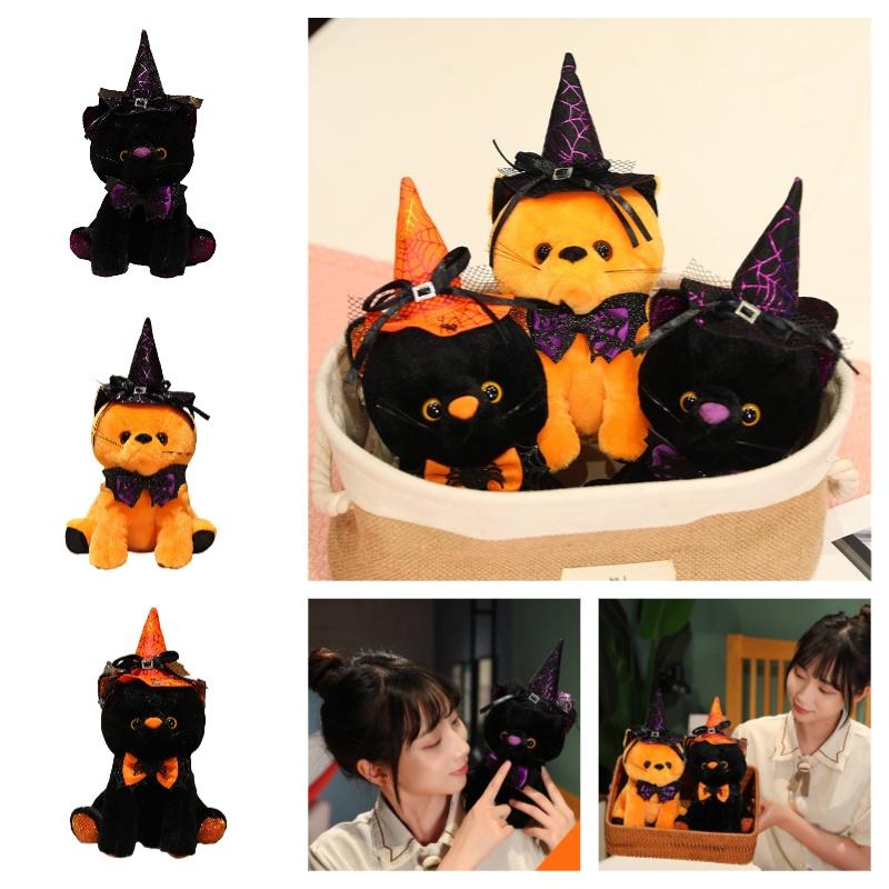 Halloween Ghost Black Cat Party Decoration Plush Toy Kids Stuffed Animal Prop Cat Doll