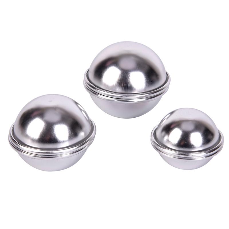 6Pcs/3 Set Diy Bath Aluminum Alloy Bath Bomb Mold Ball Shape Tools