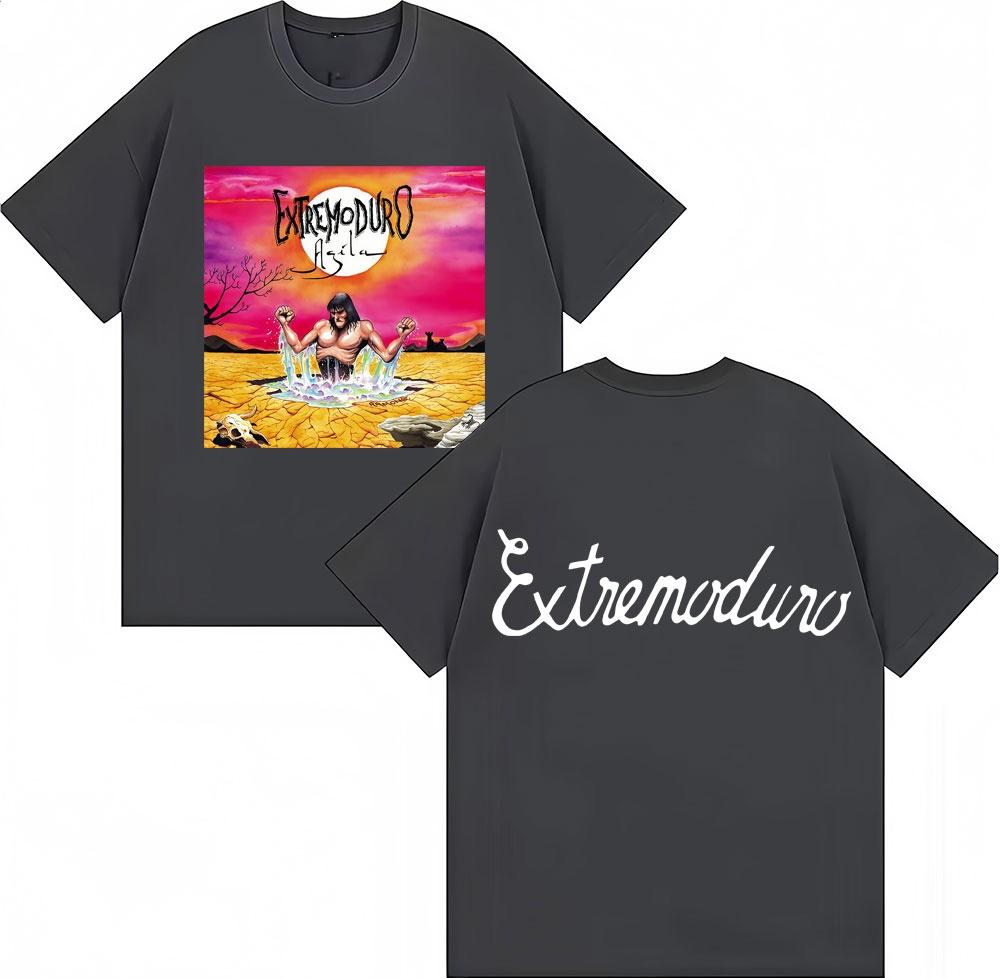 SpringSummer Rock Band EXTREMODURO Pattern Printed Cotton Loose Short Sleeve Round Neck MensWomens Casual Fashion Tshirt