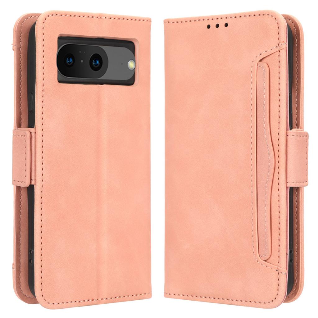 For Google Pixel 8 Multiple Card Slots Phone Case PU Leather Wallet Stand Phone Cover