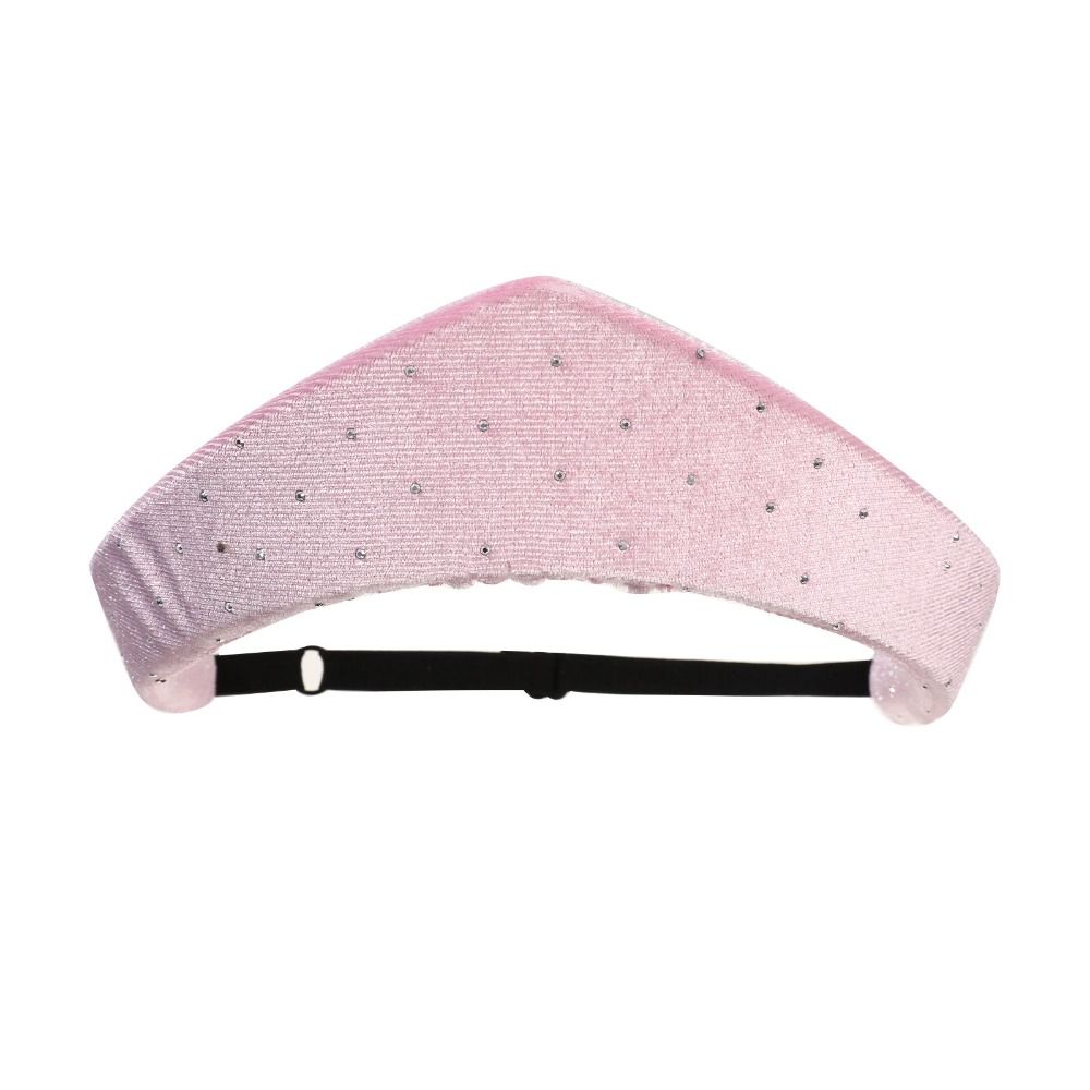 Elegant Rhinestone Velvet Crown Headband Baroque British Sponge Hairband Solid Color Classical Vintage Hair Accessories Party