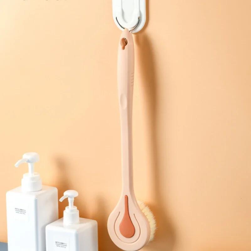 1 stück Badebürste mit langem Griff, weiches Haar, Badebürste, Rückenballbürste, Badezimmer-Körperbürsten, Schlamm-Rückenwäscher, Duschmassagebürste
