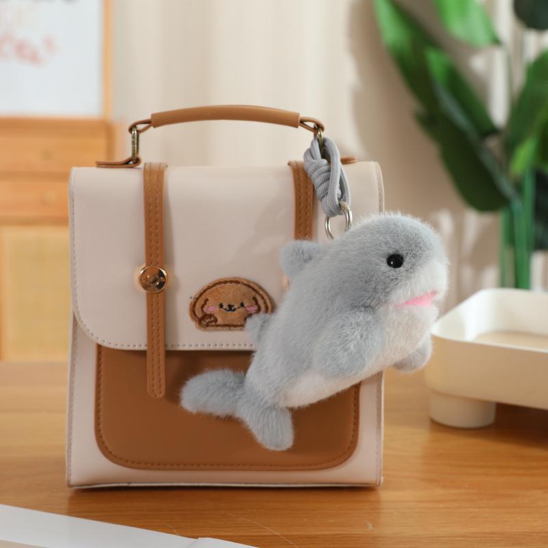 Dolphin & Whale Plush Toy Shark Plushie Keychain Bag Pendant for Girls