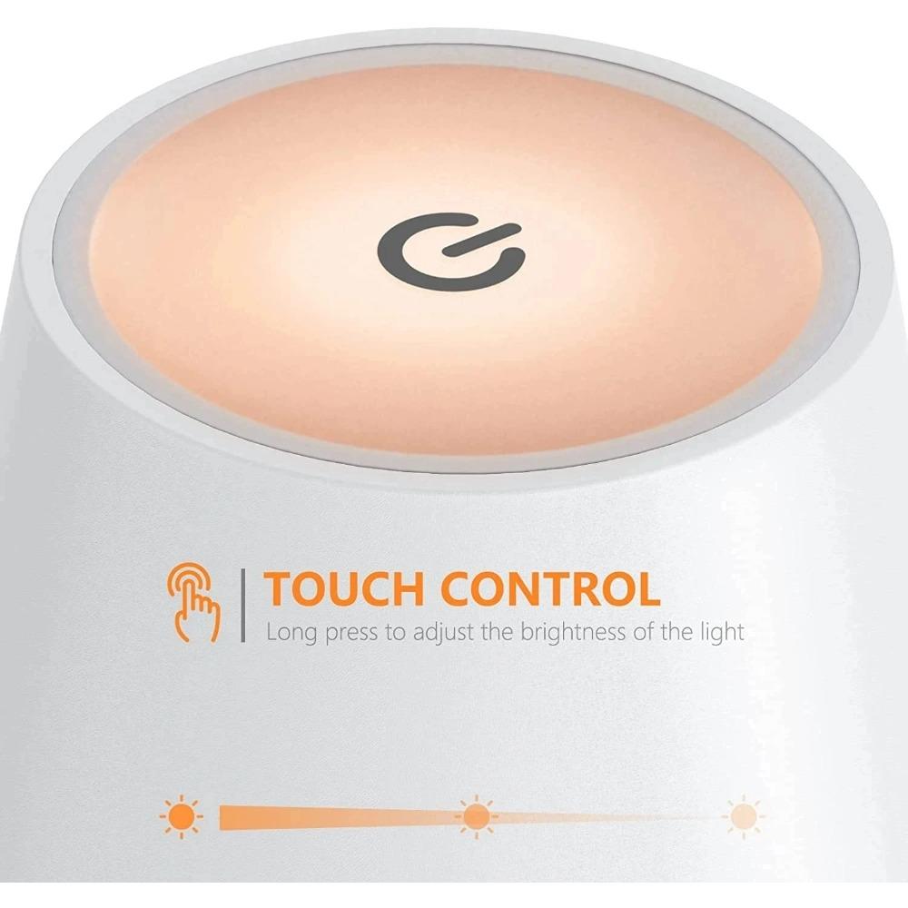 Lampada Da Tavolo Ricaricabile Usb Senza Fili Da 5200mAh Lampada Da Tavolo Con Interruttore Tattile Impermeabile Poldina Per Cam